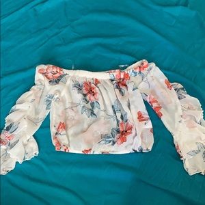 Floral off the shoulder crop top